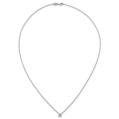 14k White Gold 1/2 carat Lab Grown Diamond VS/SI+ G+ Round Complete Four Prong 18 inch Solitaire Necklace