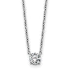 14k White Gold 1/2 carat Lab Grown Diamond VS/SI+ G+ Round Complete Four Prong 18 inch Solitaire Necklace