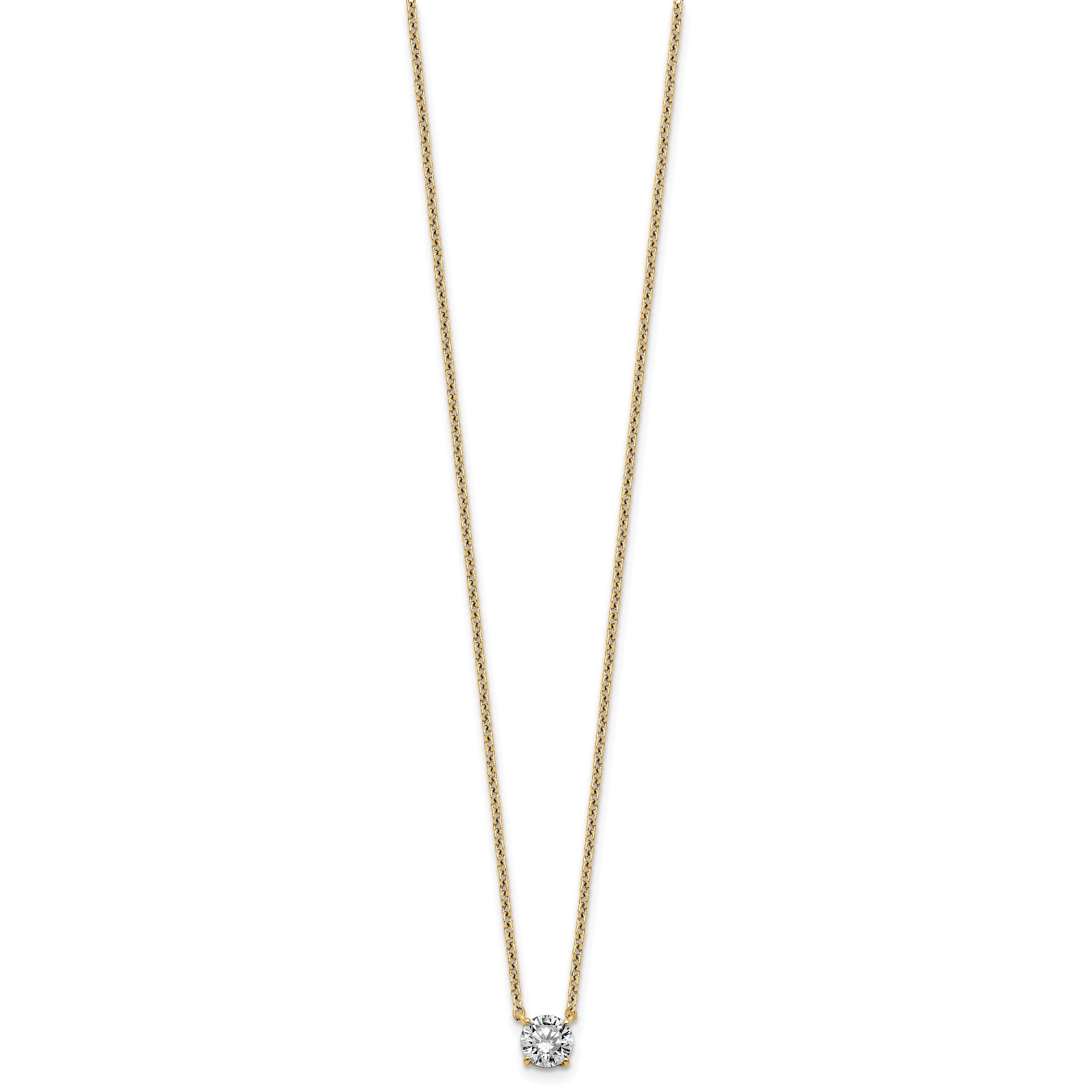 14k 1/2 carat Lab Grown Diamond VS+ F+ Round Complete Four Prong 18 inch Solitaire Necklace Secondary image