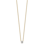 14k 1/2 carat Lab Grown Diamond VS+ F+ Round Complete Four Prong 18 inch Solitaire Necklace