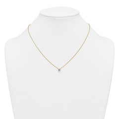 14k 1/2 carat Lab Grown Diamond VS+ F+ Round Complete Four Prong 18 inch Solitaire Necklace