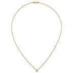 14k 1/2 carat Lab Grown Diamond VS+ F+ Round Complete Four Prong 18 inch Solitaire Necklace