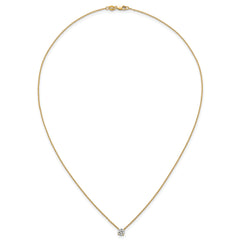 14k 1/2 carat Lab Grown Diamond VS+ F+ Round Complete Four Prong 18 inch Solitaire Necklace