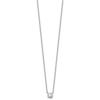 14k White Gold 3/4 carat Lab Grown Diamond VS/SI+ G+ Round Complete Four Prong 18 inch Solitaire Necklace