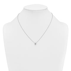 14k White Gold 3/4 carat Lab Grown Diamond VS/SI+ G+ Round Complete Four Prong 18 inch Solitaire Necklace