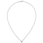 14k White Gold 3/4 carat Lab Grown Diamond VS/SI+ G+ Round Complete Four Prong 18 inch Solitaire Necklace