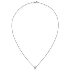 14k White Gold 3/4 carat Lab Grown Diamond VS/SI+ G+ Round Complete Four Prong 18 inch Solitaire Necklace