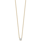 14k 3/4 carat Lab Grown Diamond VS+ F+ Round Complete Four Prong 18 inch Solitaire Necklace