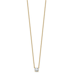 14k 3/4 carat Lab Grown Diamond VS+ F+ Round Complete Four Prong 18 inch Solitaire Necklace