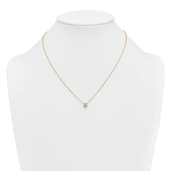 14k 3/4 carat Lab Grown Diamond VS+ F+ Round Complete Four Prong 18 inch Solitaire Necklace