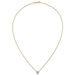 14k 3/4 carat Lab Grown Diamond VS+ F+ Round Complete Four Prong 18 inch Solitaire Necklace