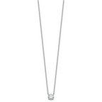 14k White Gold 1 carat Lab Grown Diamond VS/SI+ G+ Round Complete Four Prong 18 inch Solitaire Necklace