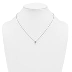 14k White Gold 1 carat Certified Lab Grown Diamond VS/SI+ G+ Round Complete Four Prong 18 inch Solitaire Necklace
