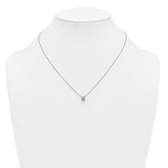 14k White Gold 1 carat Certified Lab Grown Diamond VS/SI+ G+ Round Complete Four Prong 18 inch Solitaire Necklace