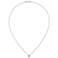 14k White Gold 1 carat Certified Lab Grown Diamond VS/SI+ G+ Round Complete Four Prong 18 inch Solitaire Necklace