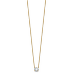 14k 1 carat Certified Lab Grown Diamond VS+ F+ Round Complete Four Prong 18 inch Solitaire Necklace