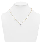 14k 1 carat Lab Grown Diamond VS+ F+ Round Complete Four Prong 18 inch Solitaire Necklace