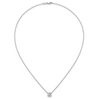 14k White Gold 1 1/2 carat Lab Grown Diamond VS/SI+ G+ Round Complete Four Prong 18 inch Solitaire Necklace