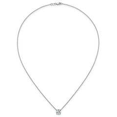 14k White Gold 1 1/2 carat Lab Grown Diamond VS/SI+ G+ Round Complete Four Prong 18 inch Solitaire Necklace