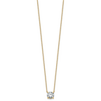 14k 1 1/2 carat Certified Lab Grown Diamond VS+ F+ Round Complete Four Prong 18 inch Solitaire Necklace