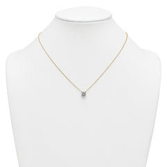 14k 1 1/2 carat Certified Lab Grown Diamond VS+ F+ Round Complete Four Prong 18 inch Solitaire Necklace