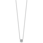 14k White Gold 2 carat Certified Lab Grown Diamond VS/SI+ G+ Round Complete Four Prong 18 inch Solitaire Necklace