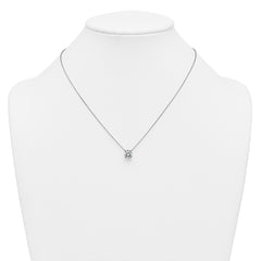 14k White Gold 2 carat Lab Grown Diamond VS/SI+ G+ Round Complete Four Prong 18 inch Solitaire Necklace