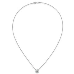 14k White Gold 2 carat Lab Grown Diamond VS/SI+ G+ Round Complete Four Prong 18 inch Solitaire Necklace