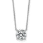 14k White Gold 2 carat Certified Lab Grown Diamond VS/SI+ G+ Round Complete Four Prong 18 inch Solitaire Necklace