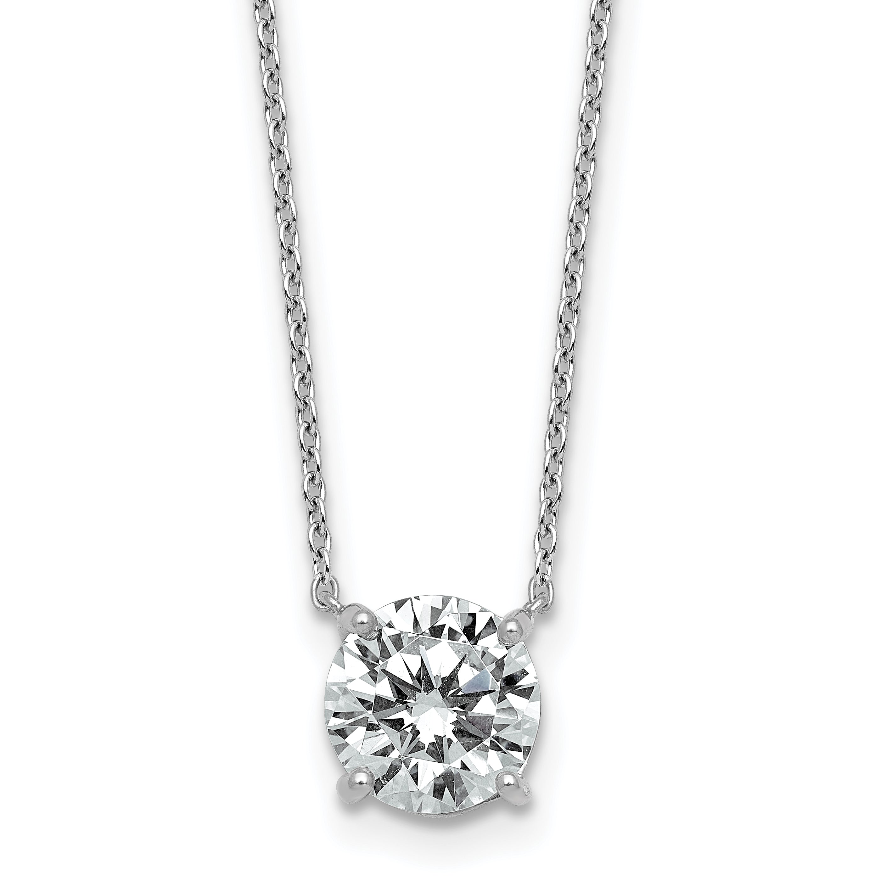 14kw 2ct Cert Lab Grown Dia VS+ F+ Comp 4 Prong 18in Solitaire Necklace Main image