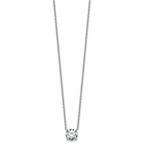 14k White Gold 2 1/2 carat Certified Lab Grown Diamond VS/SI+ G+ Round Complete Four Prong 18 inch Solitaire Necklace