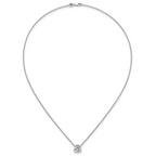 14k White Gold 2 1/2 carat Certified Lab Grown Diamond VS/SI+ G+ Round Complete Four Prong 18 inch Solitaire Necklace