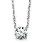 14k White Gold 2 1/2 carat Certified Lab Grown Diamond VS/SI+ G+ Round Complete Four Prong 18 inch Solitaire Necklace
