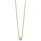 14k 2 1/2 carat Lab Grown Diamond VS+ F+ Round Complete Four Prong 18 inch Solitaire Necklace