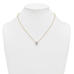 14k 2 1/2 carat Certified Lab Grown Diamond VS+ F+ Round Complete Four Prong 18 inch Solitaire Necklace