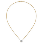 14k 2 1/2 carat Certified Lab Grown Diamond VS+ F+ Round Complete Four Prong 18 inch Solitaire Necklace