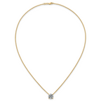 14k 3 carat Certified Lab Grown Diamond VS+ F+ Round Complete Four Prong 18 inch Solitaire Necklace
