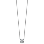 14k White Gold 3 1/2 carat Lab Grown Diamond VS/SI+ G+ Round Complete Four Prong 18 inch Solitaire Necklace