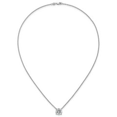 14k White Gold 3 1/2 carat Certified Lab Grown Diamond VS/SI+ G+ Round Complete Four Prong 18 inch Solitaire Necklace