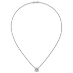 14k White Gold 3 1/2 carat Lab Grown Diamond VS/SI+ G+ Round Complete Four Prong 18 inch Solitaire Necklace