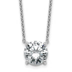 14k White Gold 3 1/2 carat Certified Lab Grown Diamond VS/SI+ G+ Round Complete Four Prong 18 inch Solitaire Necklace