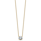 14k 3 1/2 carat Lab Grown Diamond VS+ F+ Round Complete Four Prong 18 inch Solitaire Necklace
