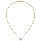 14k 3 1/2 carat Lab Grown Diamond VS+ F+ Round Complete Four Prong 18 inch Solitaire Necklace