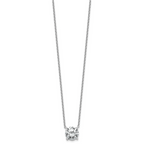 14k White Gold 4 carat Certified Lab Grown Diamond VS/SI+ G+ Round Complete Four Prong 18 inch Solitaire Necklace
