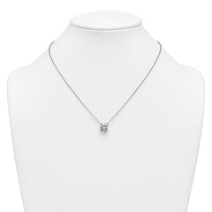 14k White Gold 4 carat Lab Grown Diamond VS/SI+ G+ Round Complete Four Prong 18 inch Solitaire Necklace