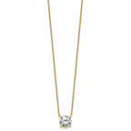 14k 4 carat Lab Grown Diamond VS+ F+ Round Complete Four Prong 18 inch Solitaire Necklace