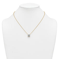 14k 4 carat Lab Grown Diamond VS+ F+ Round Complete Four Prong 18 inch Solitaire Necklace