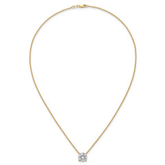 14k 4 carat Lab Grown Diamond VS+ F+ Round Complete Four Prong 18 inch Solitaire Necklace