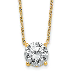 14k 4 carat Certified Lab Grown Diamond VS+ F+ Round Complete Four Prong 18 inch Solitaire Necklace