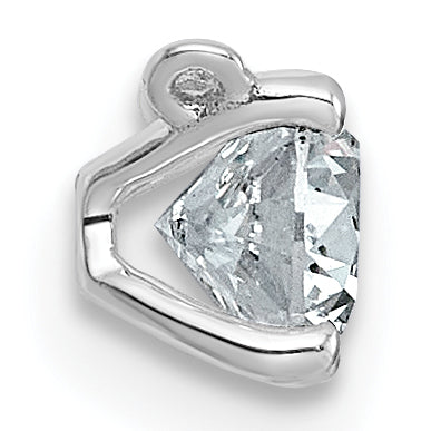 14k White Gold 1/2 carat Lab Grown Diamond VS+ F+ Round Complete Four Prong Chain Slide Pendant Secondary image